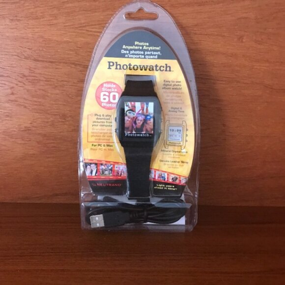 Neutrano Photowatch Digital & analog Time Photo Album Watch New in Original Case - Picture 1 of 3